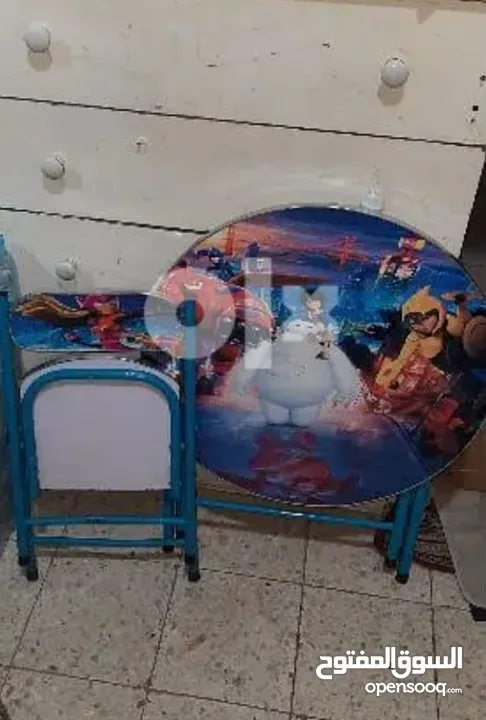 Folding table and chair for kids