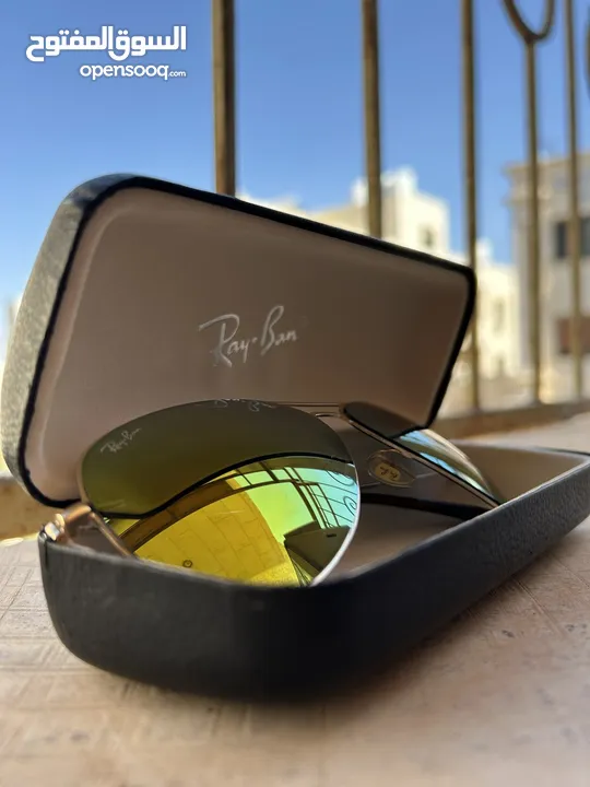 نظاره شمسيه اصليه rayban  نظارة شمسية Aviator كلاسيكية بعدسات عاكس