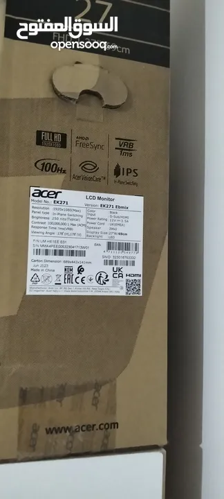 للبيع شاشة ألعاب احترافية Acer EK1 Series - مقاس 27 بوصة   هل تبحث عن تجربة ألعاب سلسة وواقعية تواص