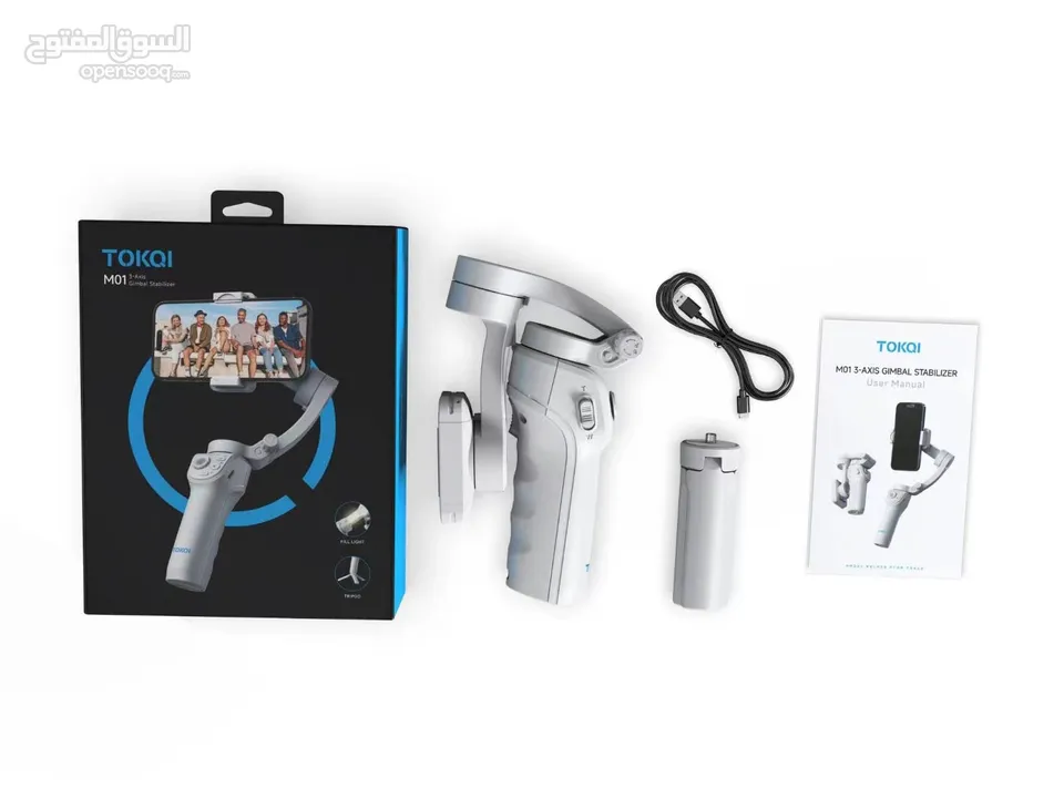 المثبت الذكي المضاد للاهتزاز (حامل بانورامي) TOKQI M01 Smart 3-Axis Professional Shooting Gimbal