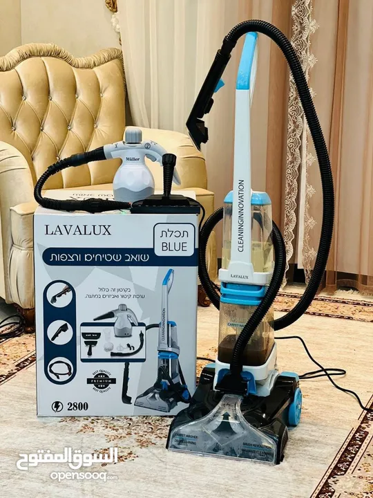 أقوى مكنسة دراي كلين بالسوق  مكنسة (1*10) LAVALUX لغسيل السجاد + جهاز البخار لغسيل السجاد والكنب