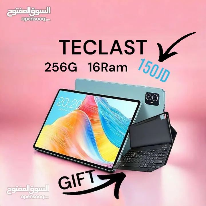 M50 pro Teclast Tablet 256G 16Ram تاب كيبورد ساعة بقيمة 35 دينار هدية