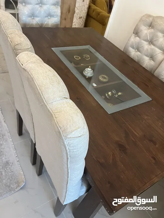 طاولة سفرة خشب سويد من 6 كراسي