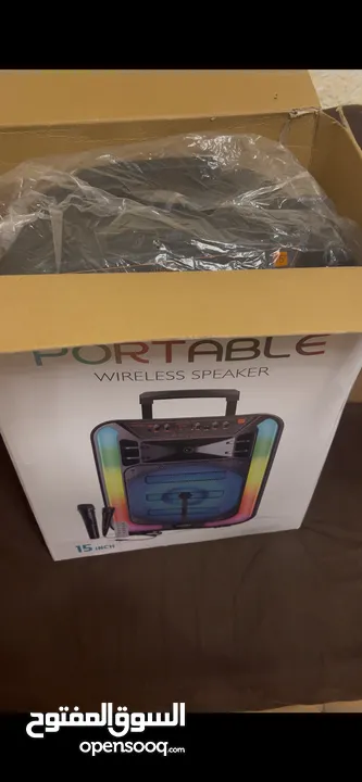 سماعة حفلات BT Speaker .. 15 inch  لا سلكية .. جديدة جدا استعمال مرة واحدة فقط . التواصل عبر الواتس