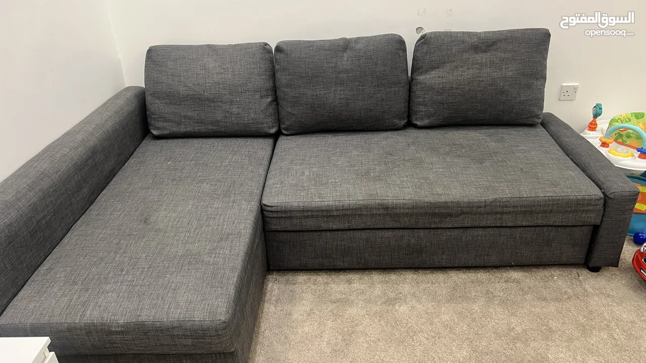 كنبة سرير حرف L من ايكيا Sofa bed from ikea