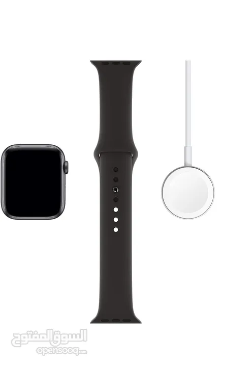 Apple Watch Series 5 (GPS, 44MM) - Space Gray Aluminum Case/ Black Sport Band and original charger