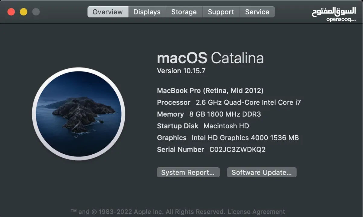 Macbook pro Core I7, 500G SSD, 8G RAM