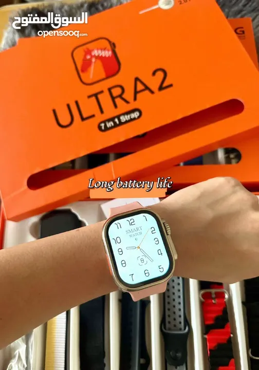 ساعة ذكية( ULTRA 2( 7 in 1 strap    ساعة الترا الذكية – الإصدار الجديد بالحجم الكبير 49mm متوفرة
