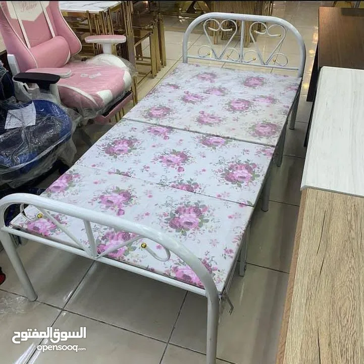 جديد وفرنا سرير حديد قابل للطي ومريح   سرير حديد ابيض قابل للطي    تصميم عملي وعصري