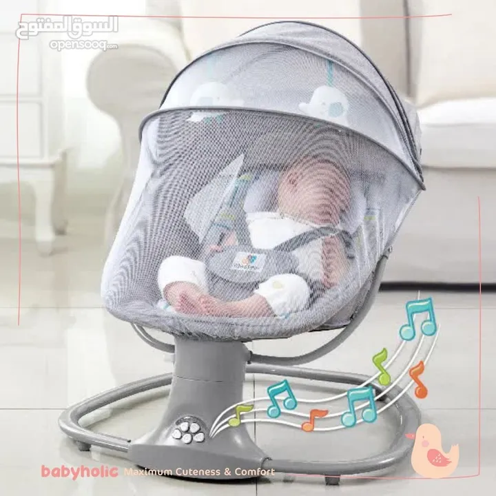 هزاز الماستيلا الاصلي Mastela Deluxe Swing يعمل على الكهرباء ويعمل على البطاريات