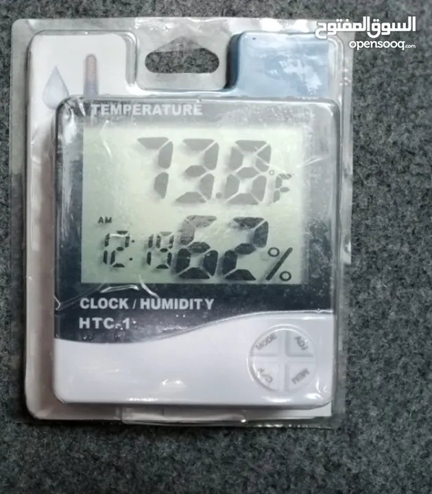 ميزان حرارة و رطوبة ساعة قياس درجه الحراره و الرطوبه شاشه LCD وساعه ومنبه يستخدم داخلي وخارجي رطوبه