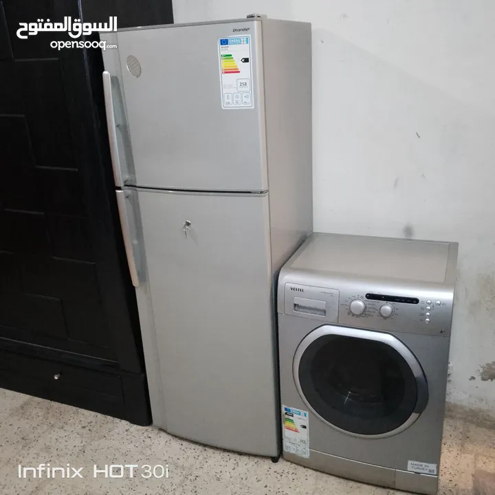 ثلاجه وغساله استعمال بسيط انفيرتر 270 دينار