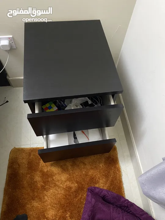 ikea black nightstand