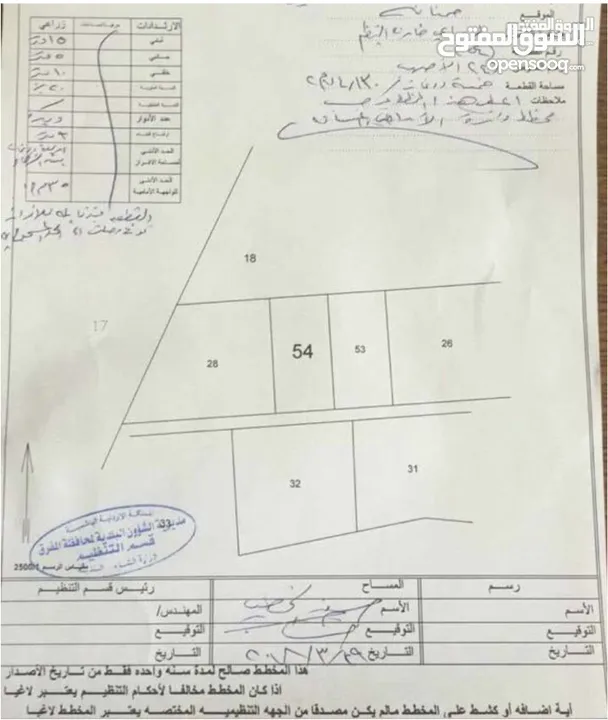 أرض للبيع من المالك مباشرة  / تبعد 800 متر عن سيل الزرقاء ومطله على المزارع