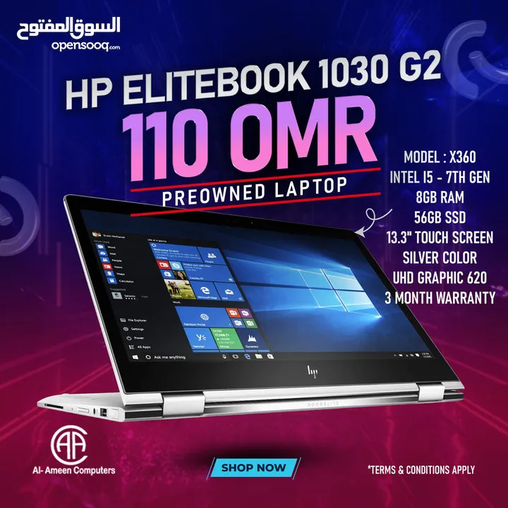 HP ELITEBOOK LAPTOP X360 - 1030 G2 (USED)