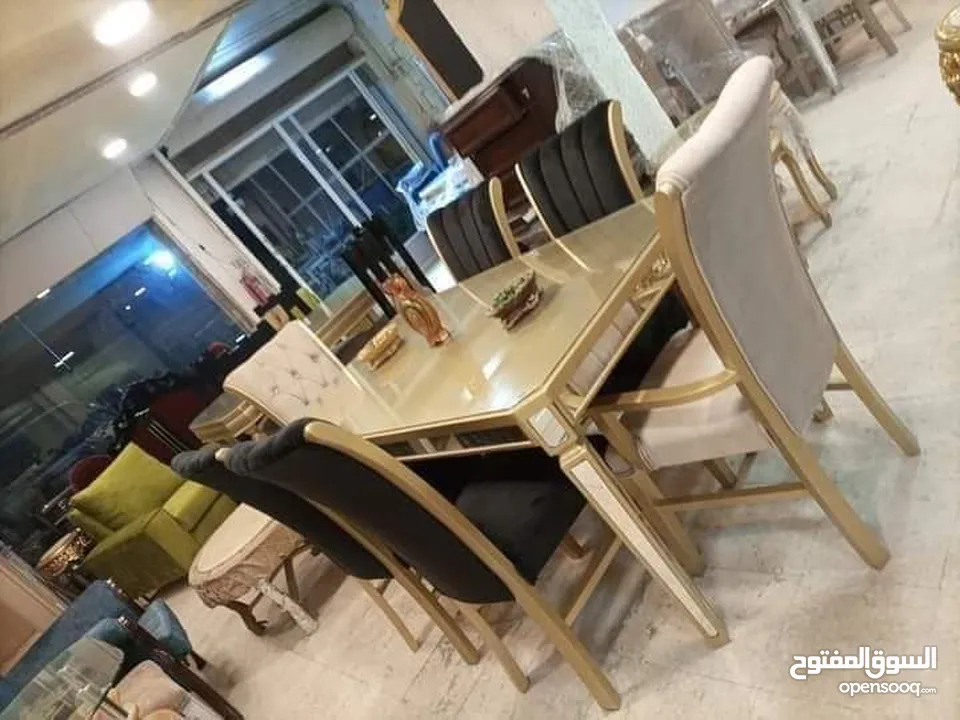 سفرة 6 كراسي بسعر الجملة خشب لاتيه وزان متوفر بجميع الالوان والموديلات حسب الطلب للاستفسار