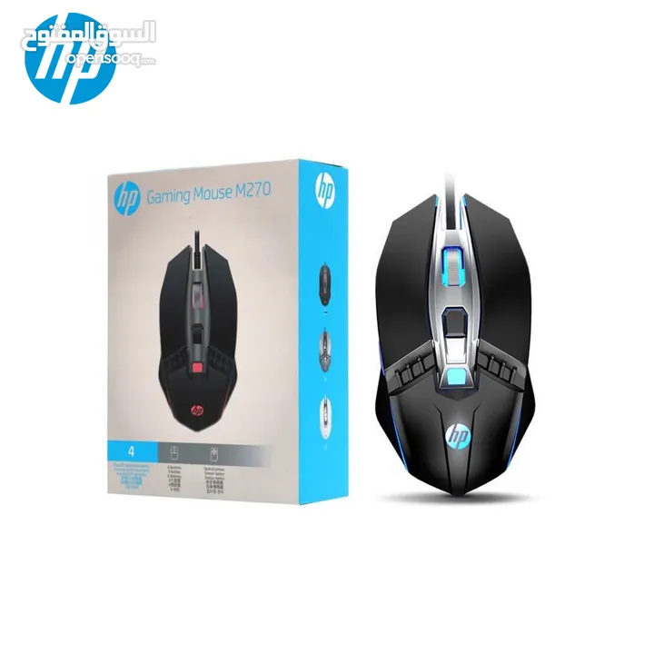 ماوس اتش بي أصلي جيمنج سلكي ملون ار جي بي HP M270 RGB USB WIRED GAMING MOUSE