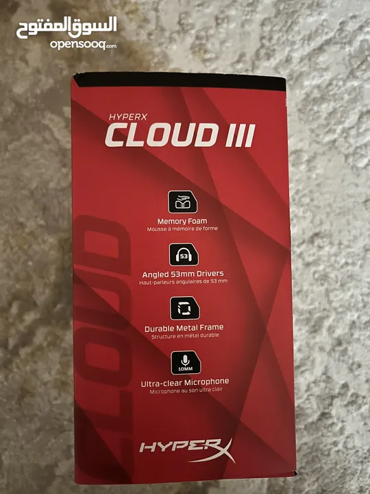 سماعة HYPERX CLOUD III الجديد استعمال يوم واحد فقط مافيها اي مشكله