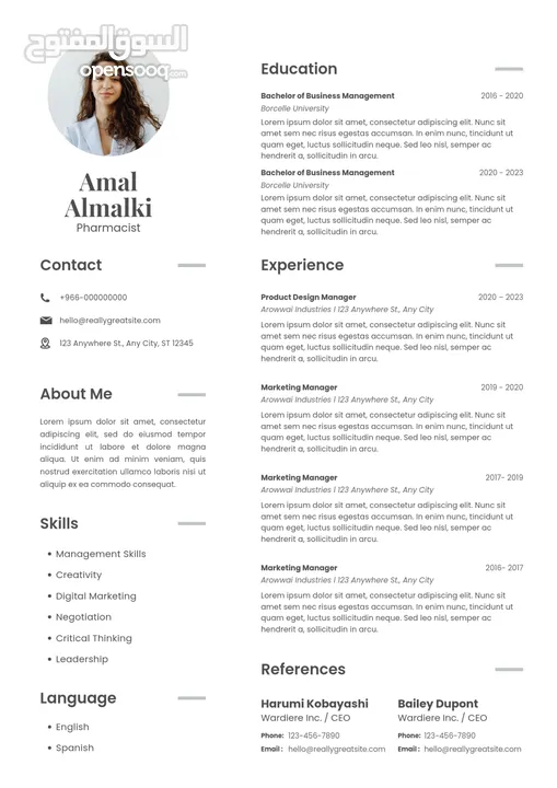 تصميم CV احترافية