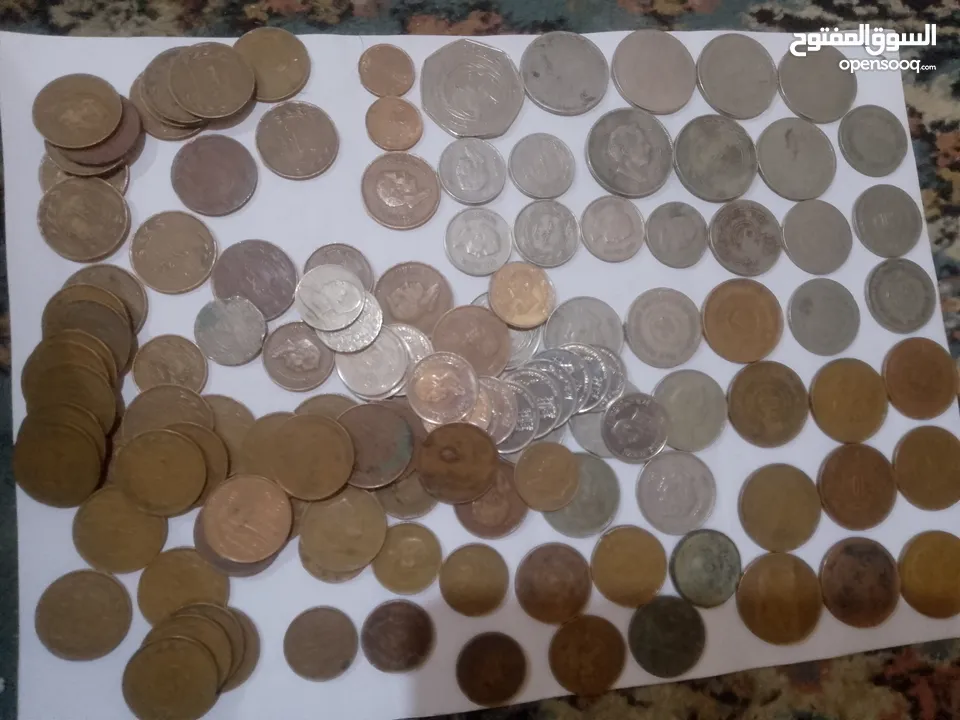 مجموعة عملات اردنيه عدد 120 قطعه من الفلس إلى نصف دينار