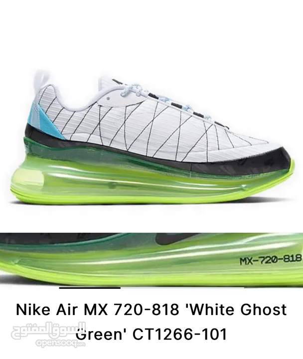 Brand new - NIKE AIR MX 720-818 'WHITE GHOST GREEN (Size 9, EUR: 42.5)