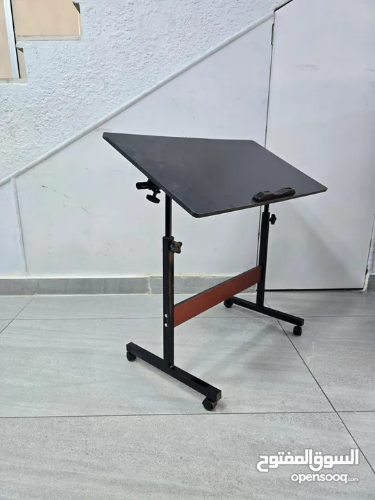 طاولات لابتوب مكتب متحركة بجميع التصاميم خشب قاعدة حديد بعجلات Laptop Desk متوفر بالوان Table mate
