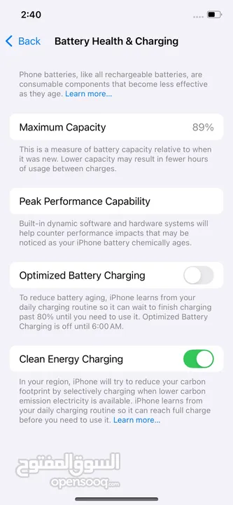 ايفون 12 برو 256GB بطارية 89