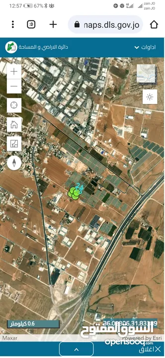 للبيع قطعة أرض 2 دونم صناعات متوسطه في رجم الشامي شارع 22 م