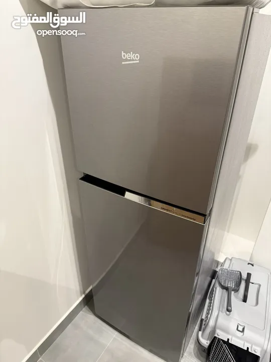 Beko silver refrigerator and freezer