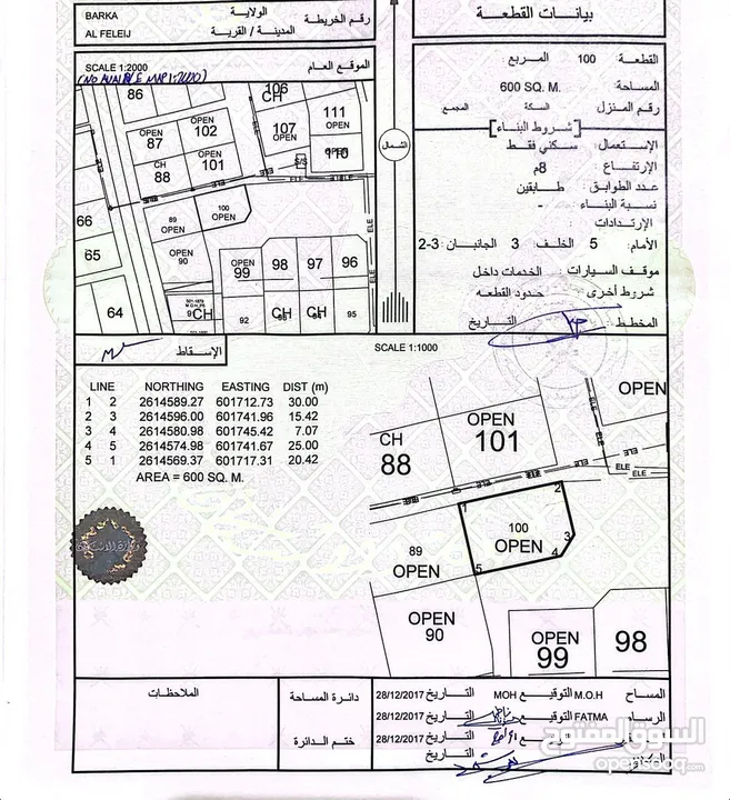 للبيع أرض سكني ببركاء الفليج بالقرب من الشارع السريع