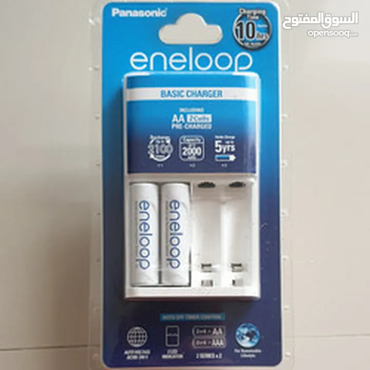 Panasonic Battery Charger شاحن بطاريات بناسونك صناعة اليابان مع بطاريات شحن عدد 2 قياس AA