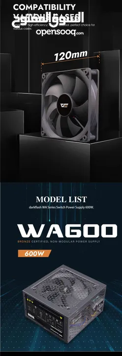 WA600 Non-Modular Power Supply مزود طاقة للكمبيوتر 600 واط جديد