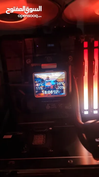 للبيع كمبيوتر احترافي متكامل – RTX 5080  i7-14700K  64GB DDR5 – تبريد مائي وأداء خرافي