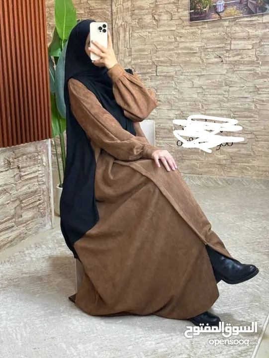 فستان كلوش بسحاب شمواه جديد 160 سم