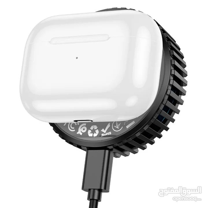 Hoco CW57 Air-Cooled 15w شاحن و قطعة تبريد لجميع اجهزة الايفون شجن لاسلكي و تبريد هوائي للايفونات