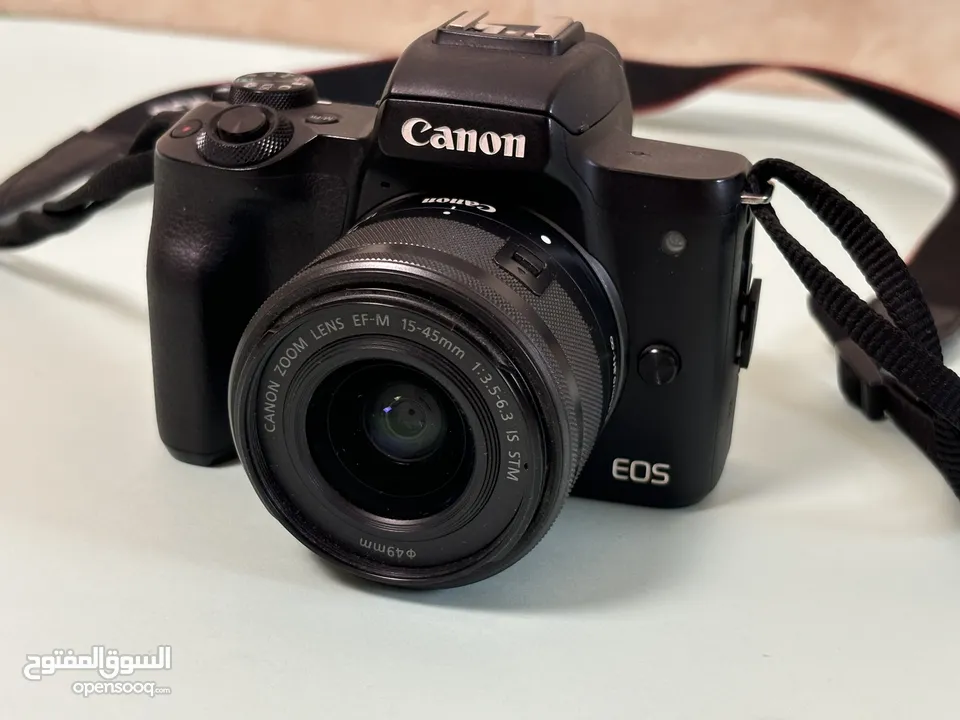 كاميرا كانون M50 إحترافية للبيع أو للبدل على آيفون 15 برو ماكس  iPhone 15 Pro Max (256)