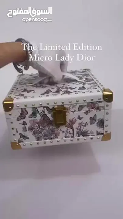 Christian Dior Micro Lady Dior with Small Trunk Multicolor Embroidered Calfskin Light Gold Hardware