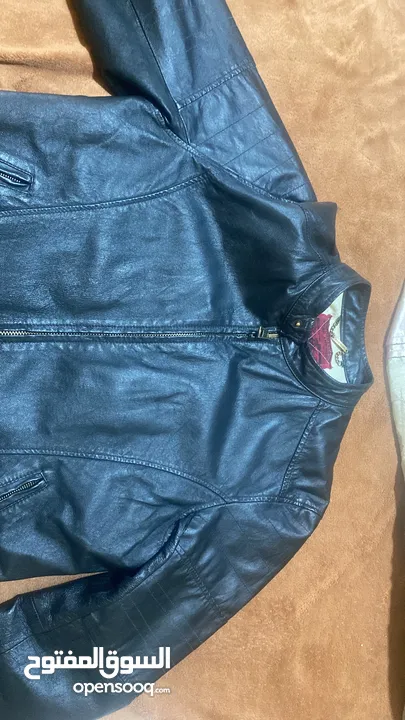 جاكيت جلد بايكر قابل للتفاوض river island leather jacket