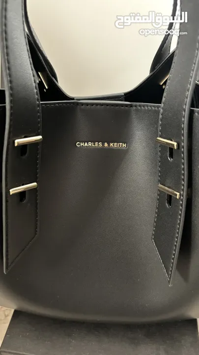 شنطة تشارلز اند كيث اصلية  Black Shania Tote Bag - CHARLES & KEITH