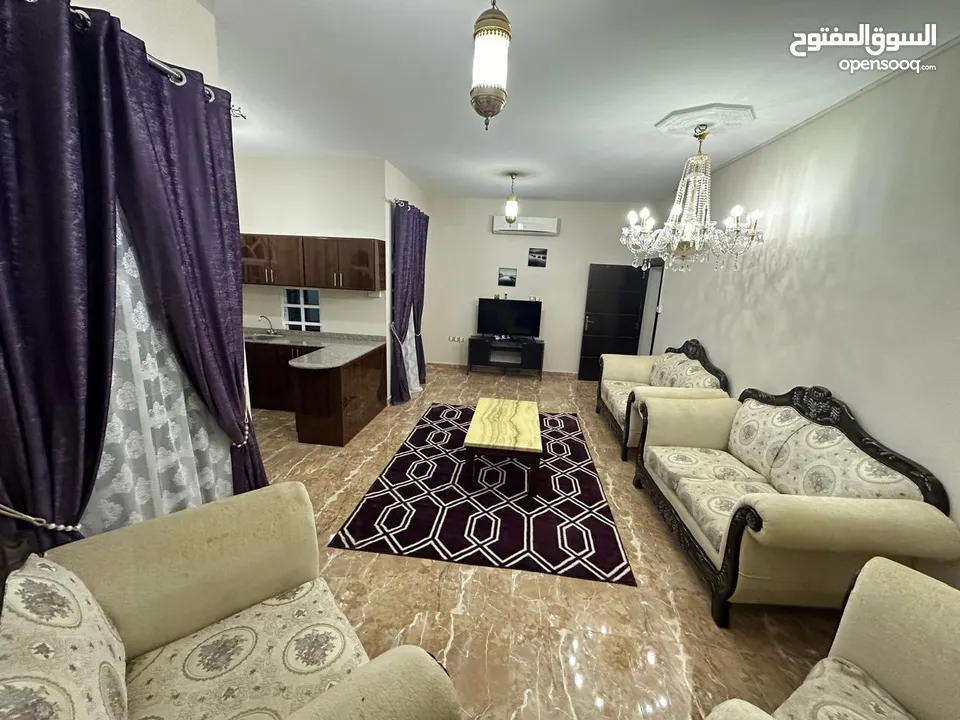 فرصة ذهبية للإيجار شقة  1 BHK كبيرة مفروشة بالغبرة الشمالية شارع الضيافة في قلب الغبرة بقرب من