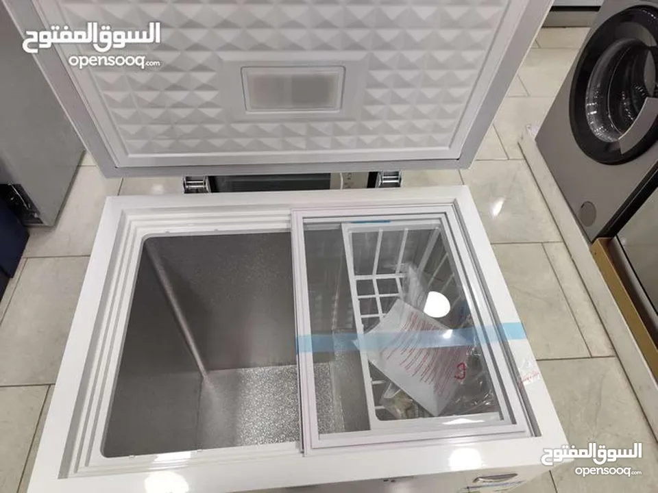 فريزر عامودي و بطح 150 A+ لون سلفر وأبيض شامل توصيل مجانا بأقل سعر بالمملكه