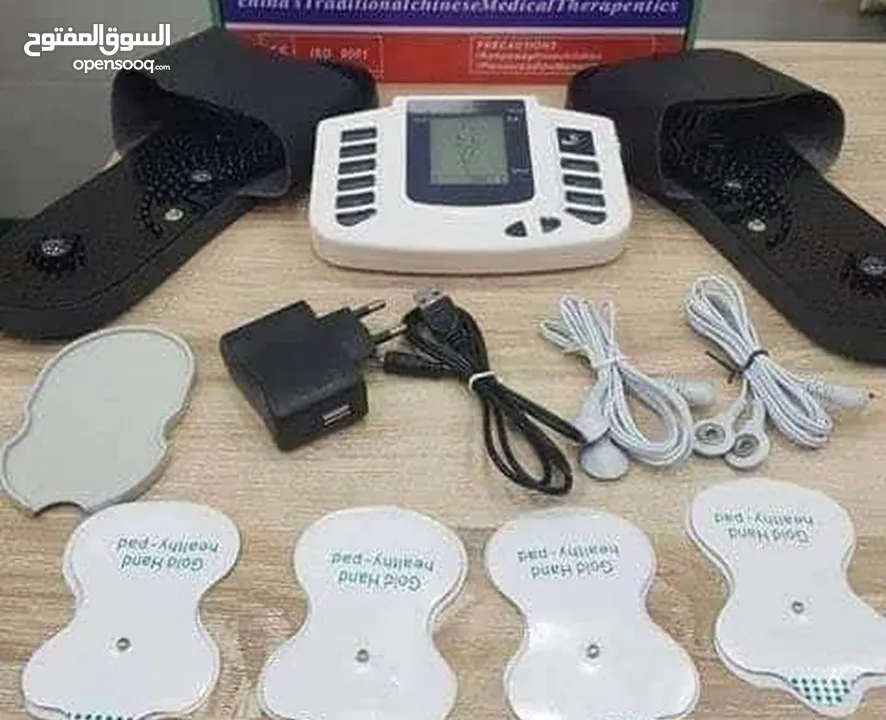 جهاز المساج تينز الكهربائي لتحفيز الاعصاب و العضلات بالتردد الكهربائي مع حذاء مساج القدمين