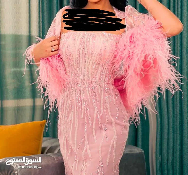 فستان مميز وفخم خطبة او عرس او سهرة  بتصميم فاخر ومصمم باجود انواع القماش