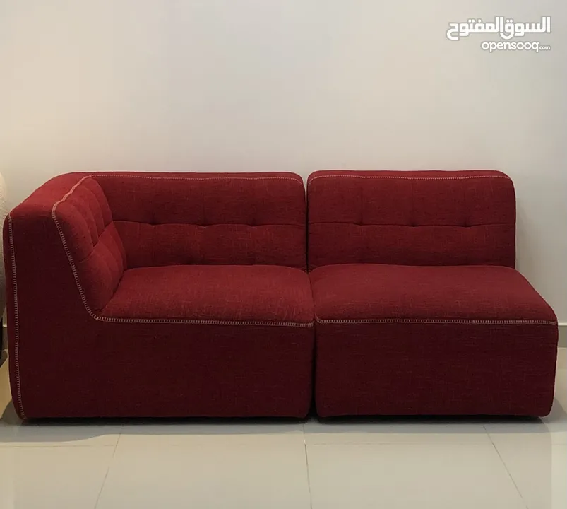 Extremely comfortable pair of red sofa for sale 50 OMR ONLY
