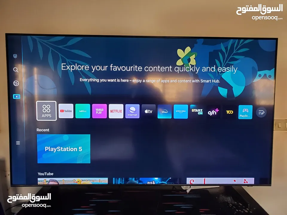 للبيع شاشه samsung QLED Q60B سمارت 4k UHD رسيفر داخلي حجم احدث موديل طبعا الشاشه استخدام ثلاثه اشهر