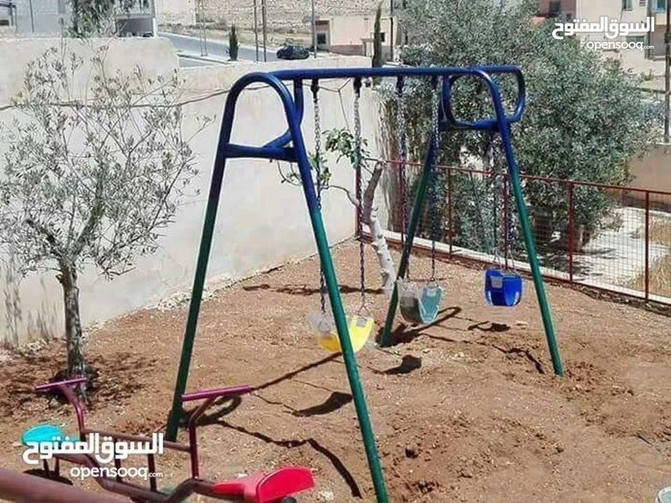 جميع العاب الحدائق والمتنزهات والحضانات من مراجيح وسحاسيل وكراسي بحر واطقم تارتان