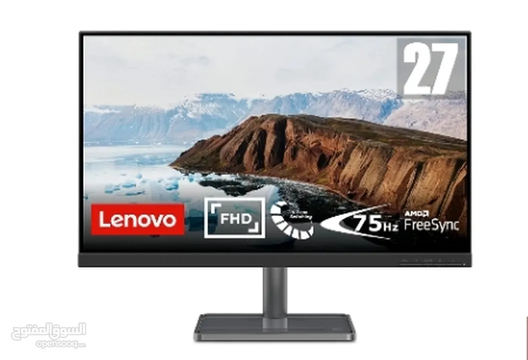 شاشه كمبيوتر (IPS )lenovo الجوده 1080 1920 و عدد اطارات الشاشه 75hz و التاخير 4ms