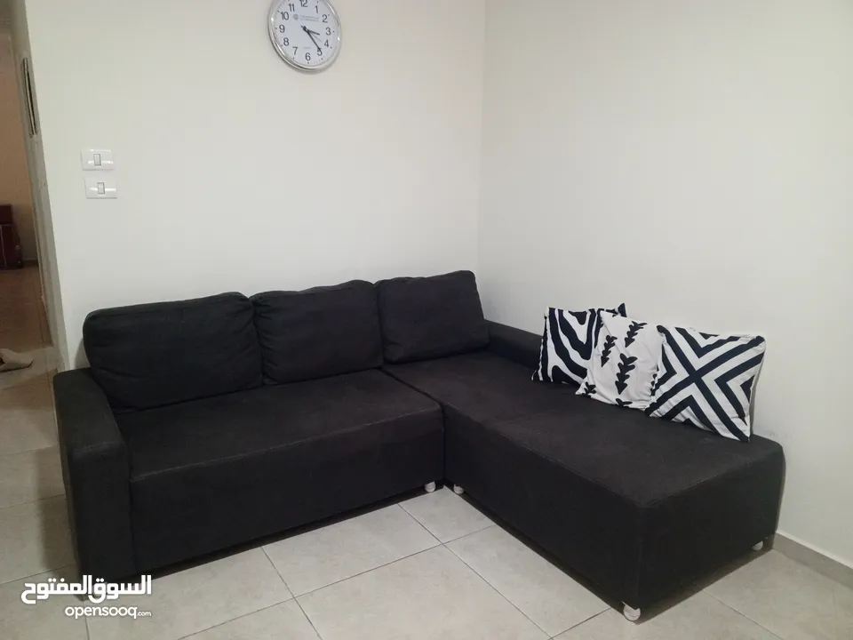 طقم كنب زاويه حديث كورنر لون سكني غامق صناعه اجنبيه