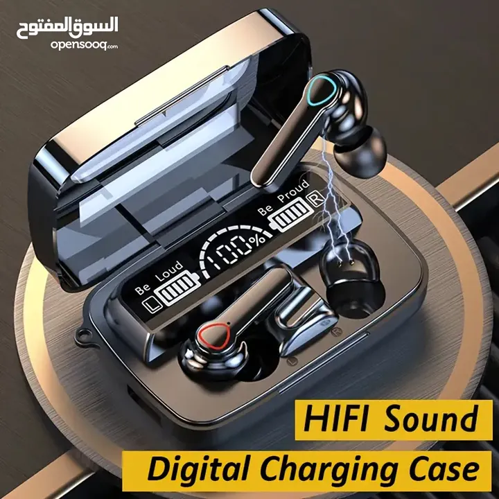 Digital Display In Ear Headphones LED With Charging Case Wake