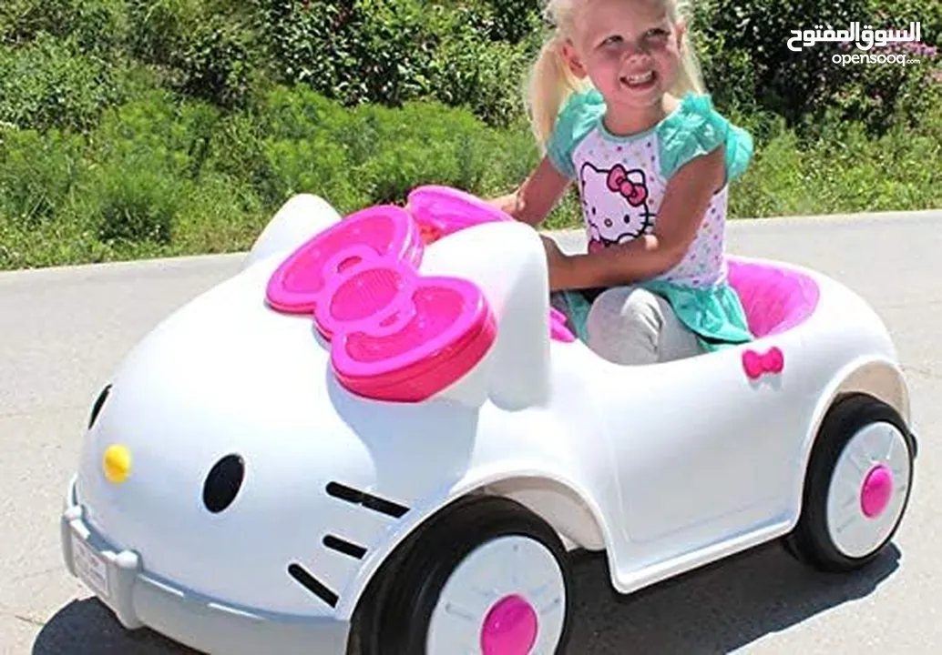 سياره hello kitty اصليه  شحن مع ريموت ومسجل فلاش ميموري واضاءه 12 فولت من عنر سنه لغايه 7 سنوات